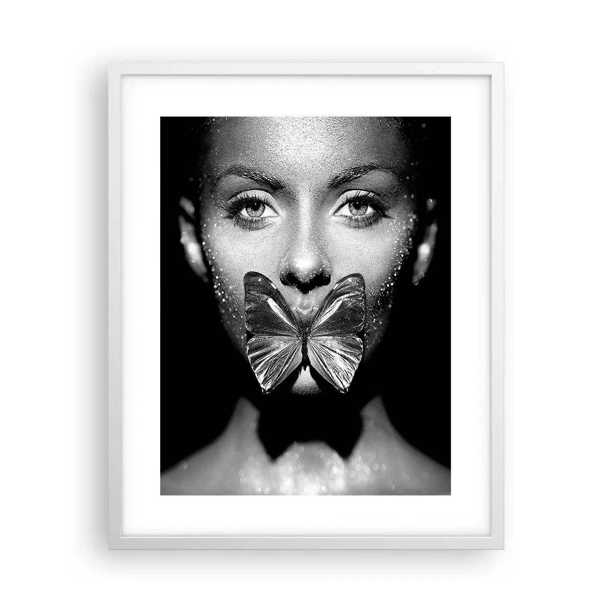 Poster in white frmae - Butterfly Kiss - 40x50 cm