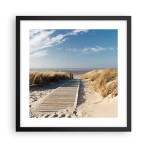 Poster in black frame - Behind a Dune, in the Hum of Trees - 40x40 cm