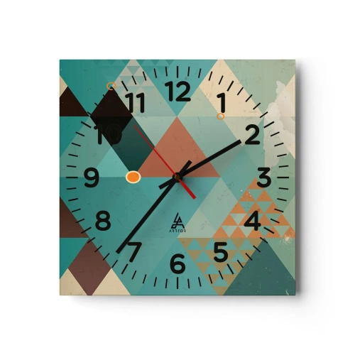 Wall clock - Clock on glass - Unity in Multitude, Multitude of Unity - 40x40 cm