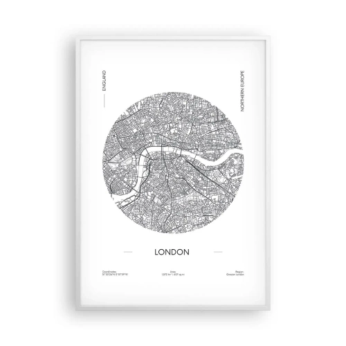 Poster in white frmae - Anatomy of London - 70x100 cm