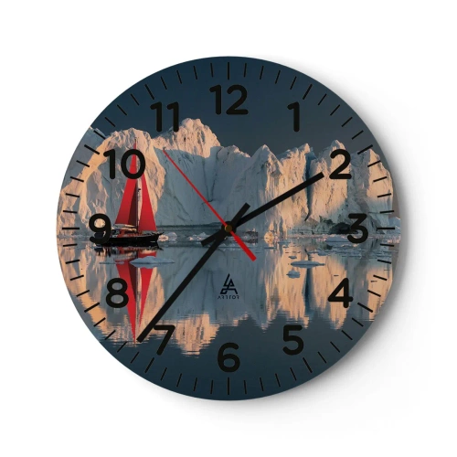Wall clock - Clock on glass - On the Edge of the World - 30x30 cm