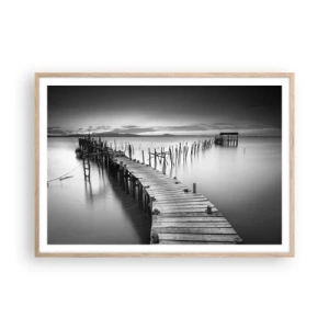 Poster in light oak frame - Peace of a Forgotten Shore - 100x70 cm