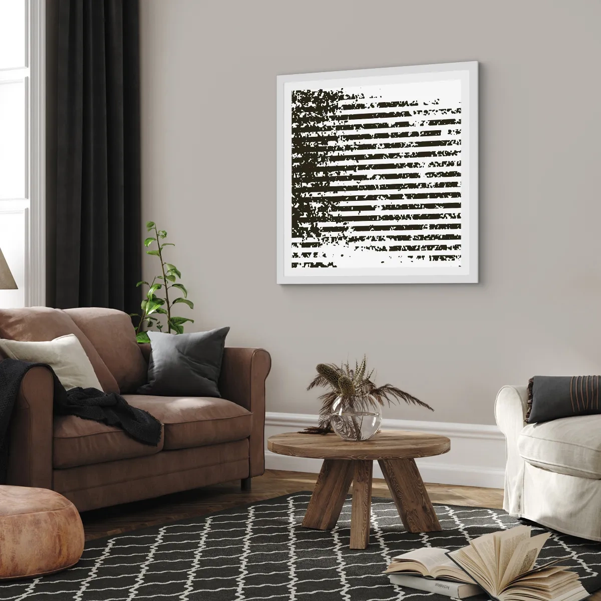 Poster in white frmae - Rhythm and Noise - 60x60 cm