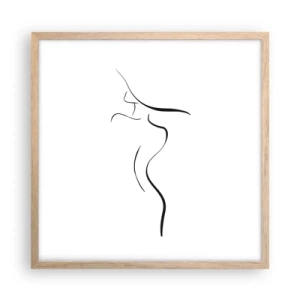Poster in light oak frame - Elusive Like a Wave - 50x50 cm