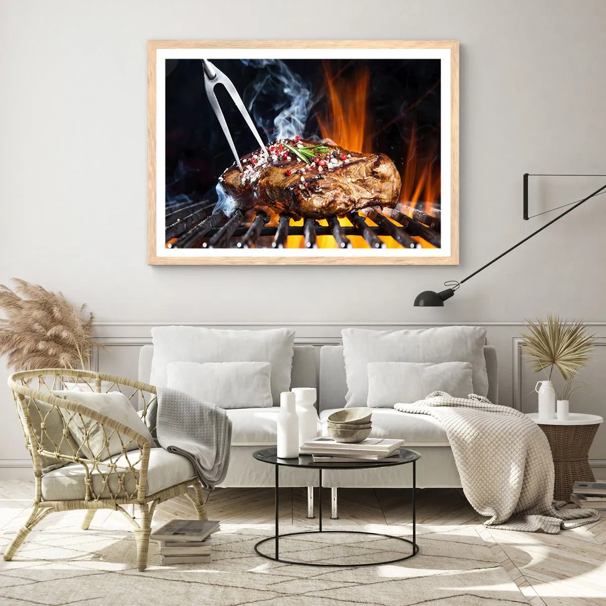 Poster in light oak frame - Juicy and Fragrant - 40x30 cm