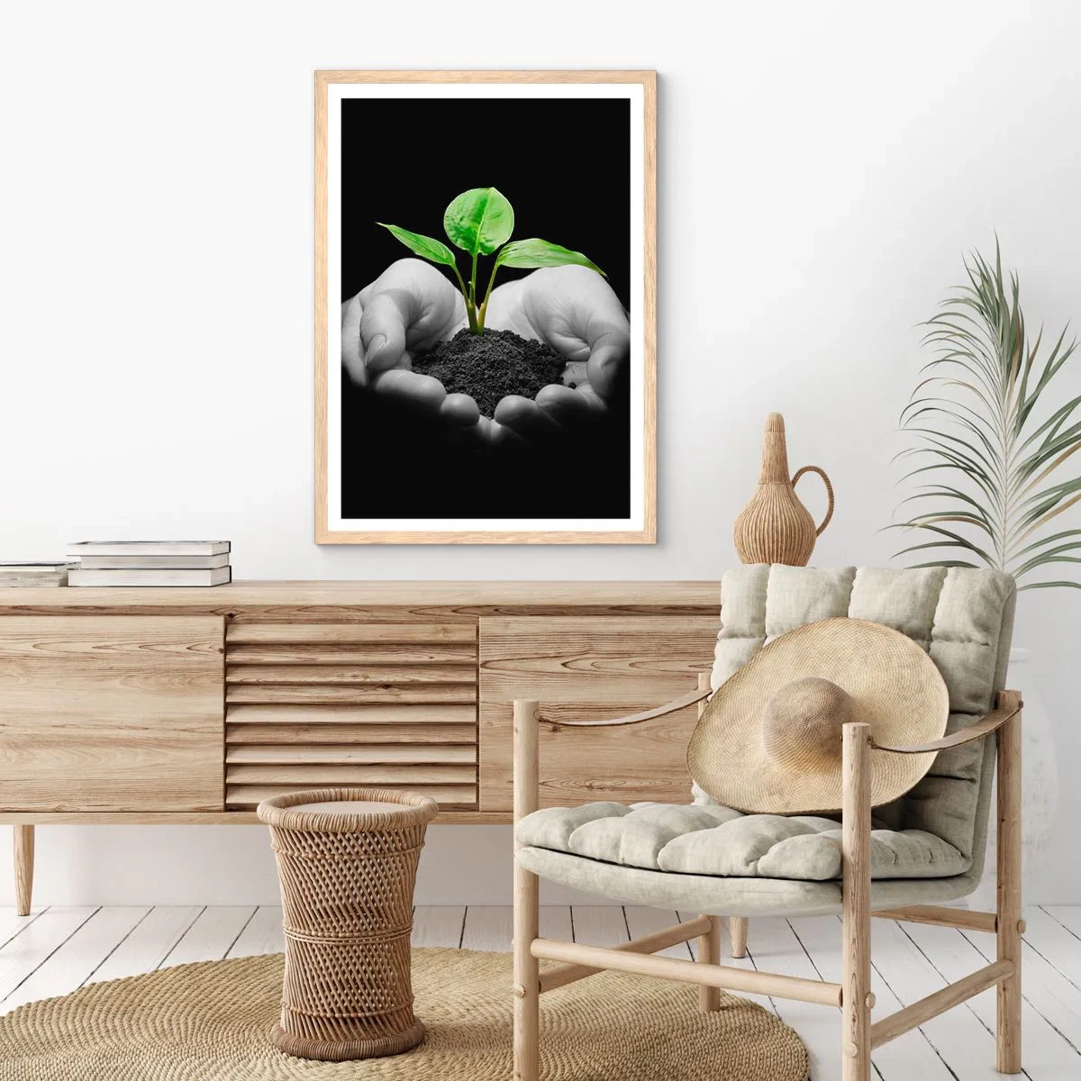 Poster in light oak frame - I Love Nature, I Protect It - 70x100 cm