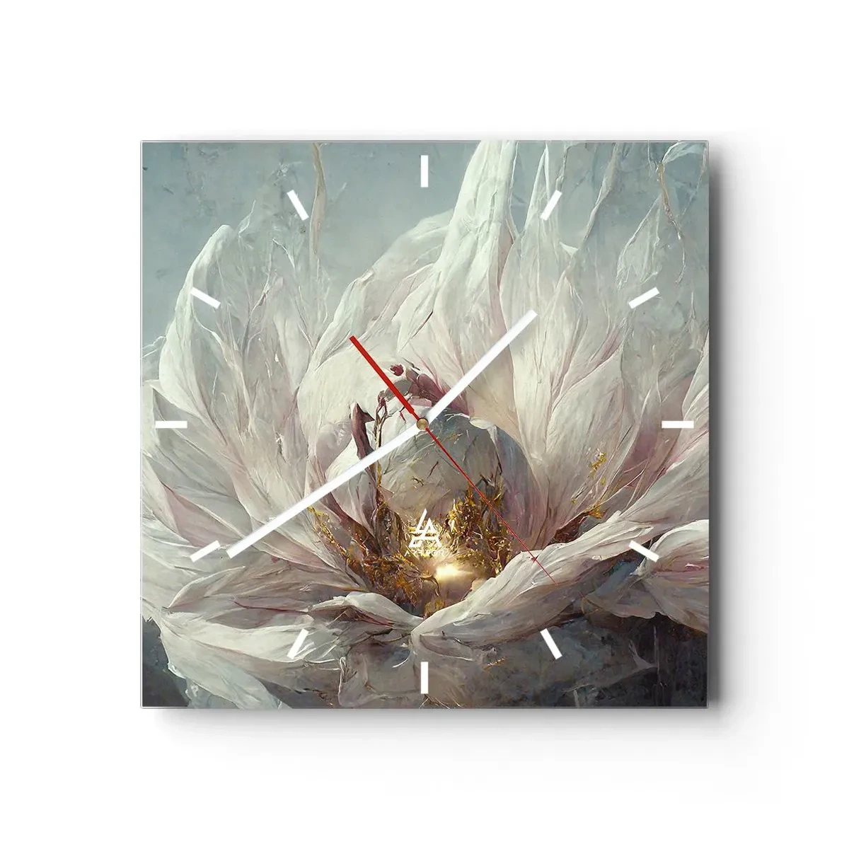 Wall clock - Clock on glass - It Blooms Once Every Hunderd Years - 40x40 cm