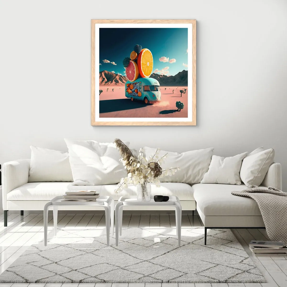 Poster in light oak frame - Taste of Holidays - 60x60 cm