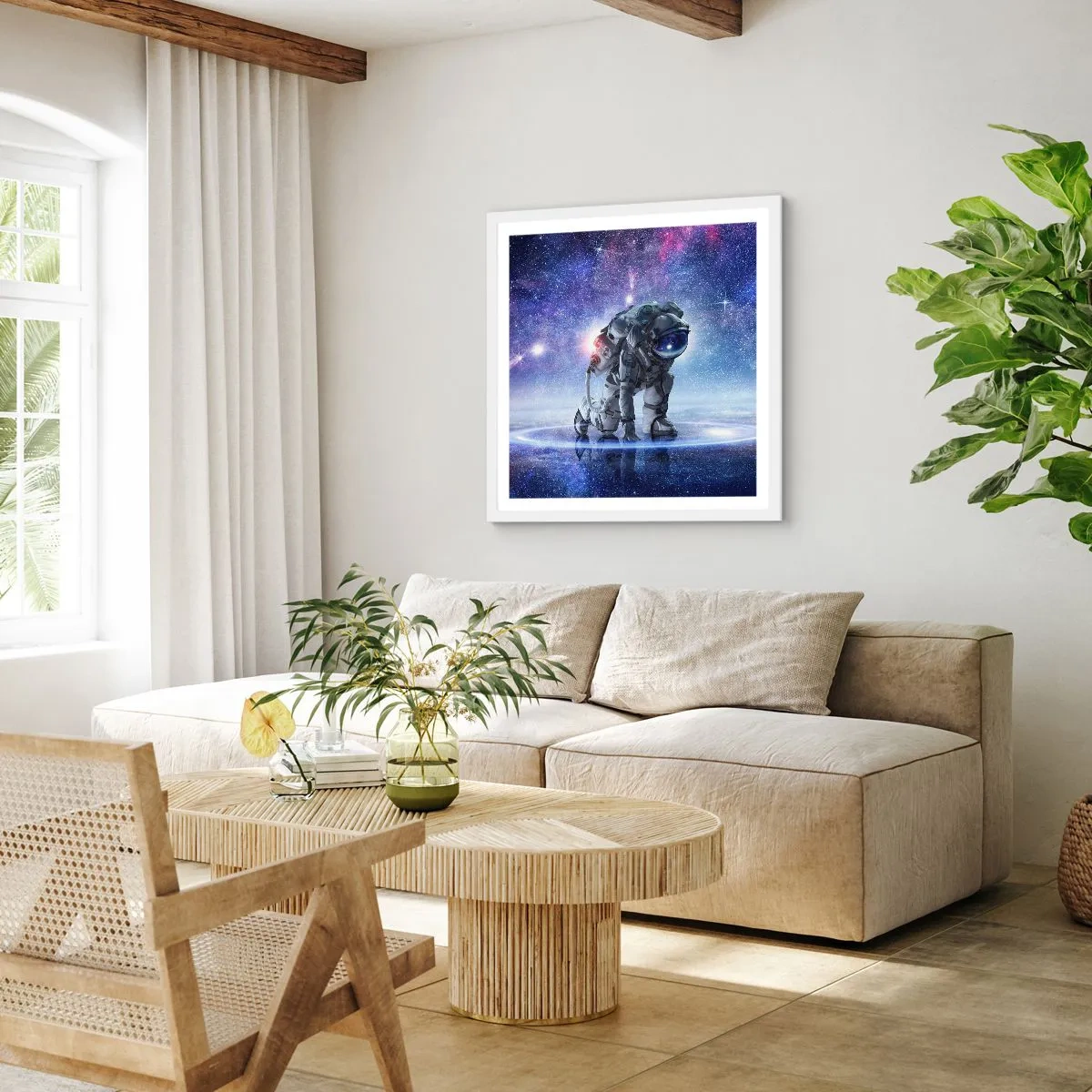 Poster in white frmae - Starry Night above Me - 30x30 cm