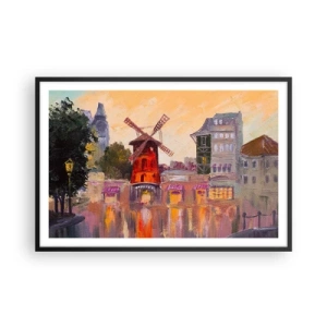 Poster in black frame - Icons of Paris - Moulin Rouge - 91x61 cm