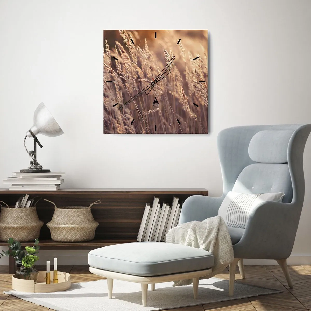 Wall clock - Clock on glass - Ready to Welcome Autumn - 30x30 cm