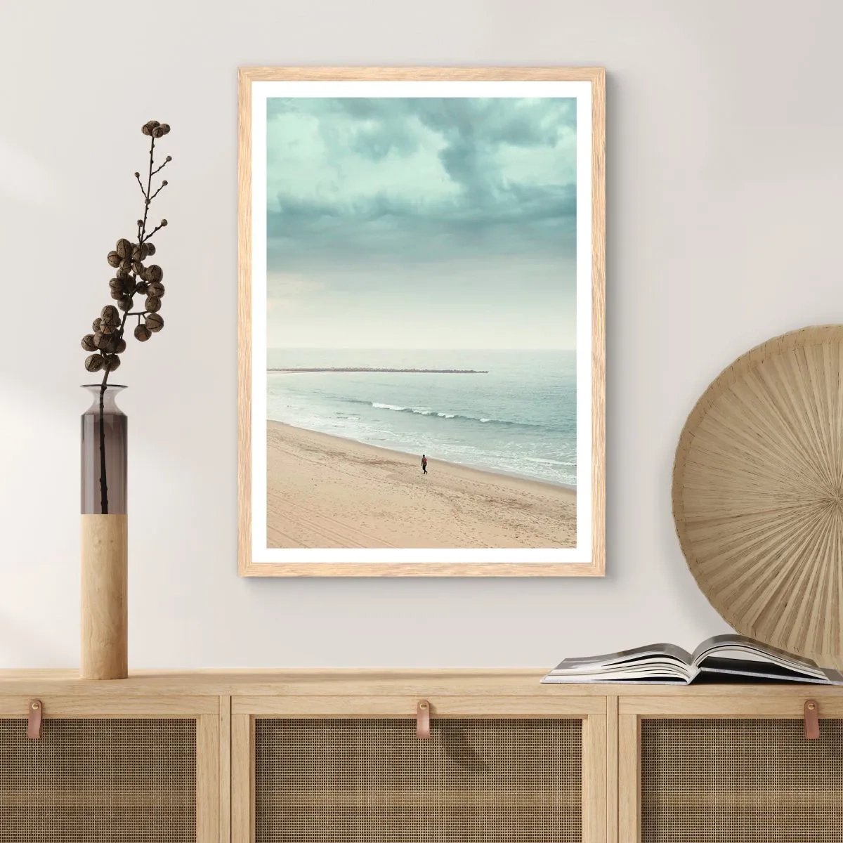 Poster in light oak frame - In Search of Quiet - 70x100 cm