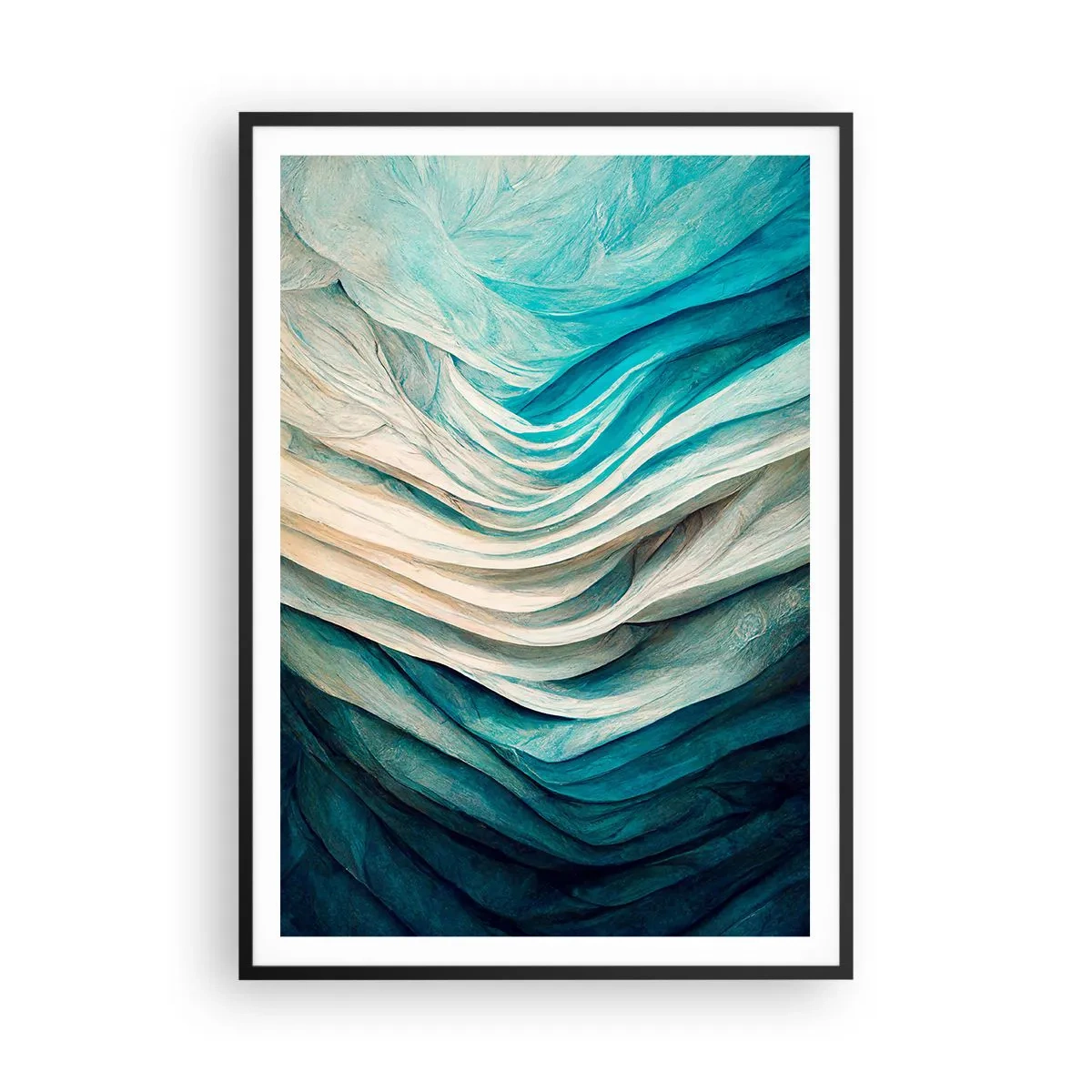 Poster in black frame - Blue Insatiability - 70x100 cm