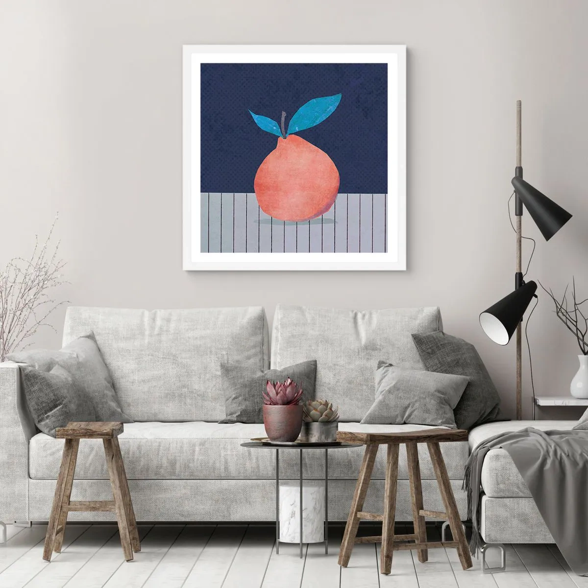 Poster in white frmae - Convexity and Plane - 60x60 cm