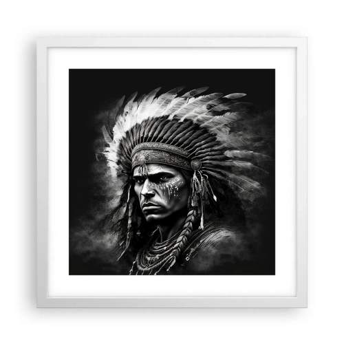 Poster in white frmae - Chief and Warrior - 40x40 cm