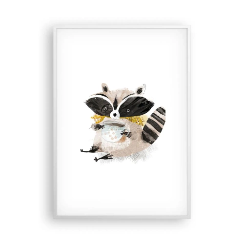 Poster in white frmae - My Friend Raccoon - 70x100 cm