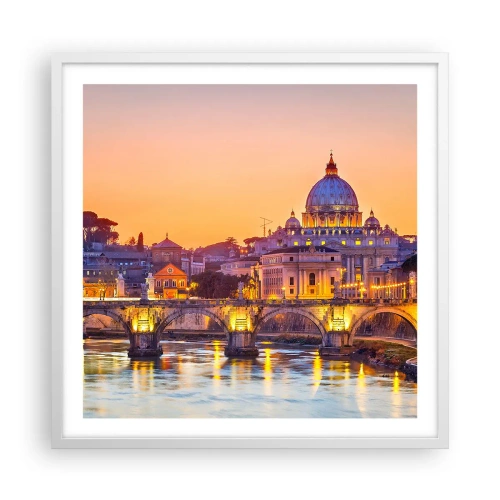 Poster in white frmae - Twilight over Eternal City - 60x60 cm