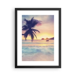Poster in black frame - Evening in a Bay - 30x40 cm