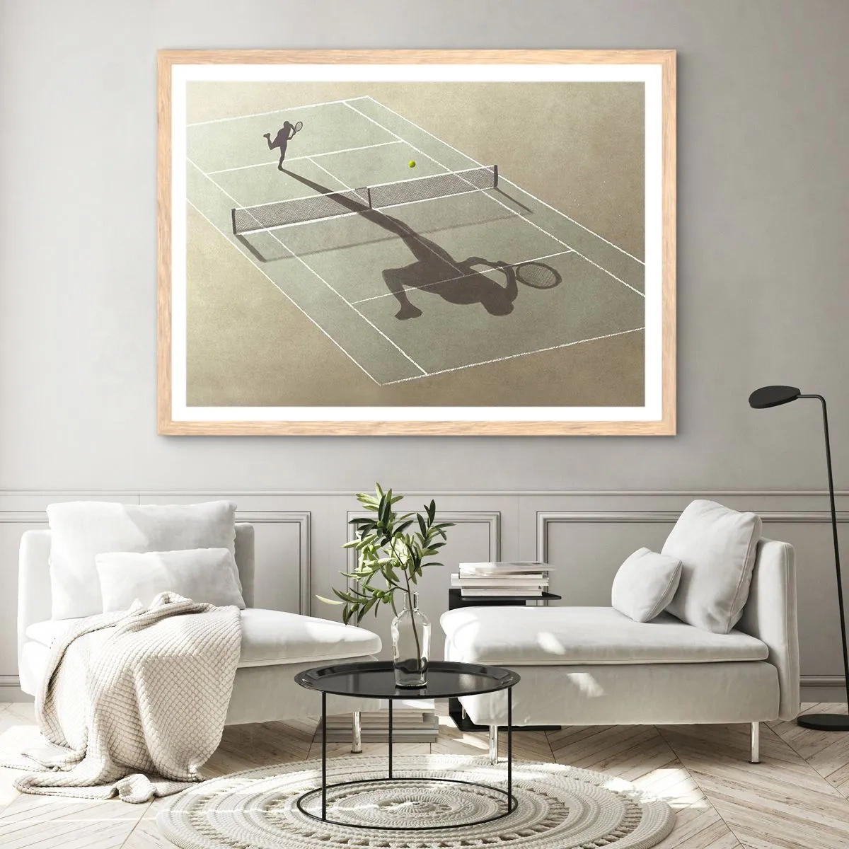 Poster in light oak frame - Overcoming Yourself - 50x40 cm