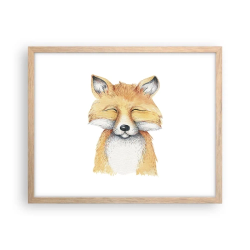 Poster in light oak frame - Fox Moods - 50x40 cm