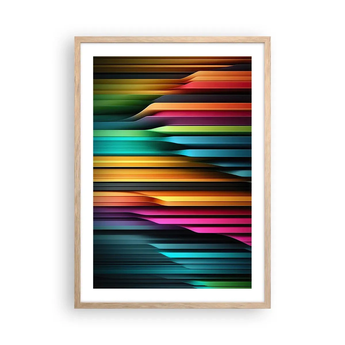 Poster in light oak frame - Light Organs - 50x70 cm