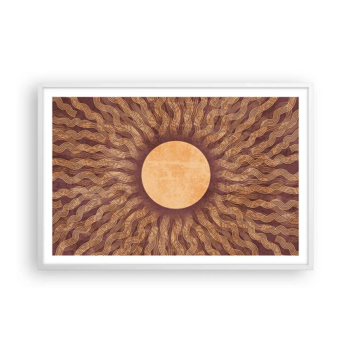 Poster in white frmae - Sun Icon - 91x61 cm