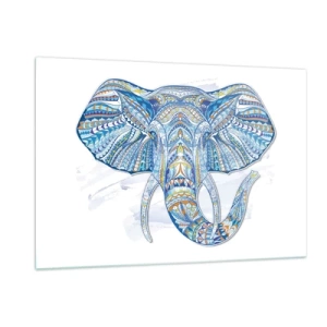 Glass picture - Adorned in Gold and Blue - 120x80 cm