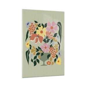 Glass picture - Bouquet Brimming with Life - 70x100 cm