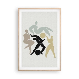 Poster in light oak frame - Exercise to Stay Fit and Beautiful - 61x91 cm