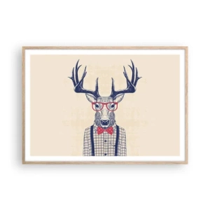 Poster in light oak frame - Fun Extravagance - 100x70 cm