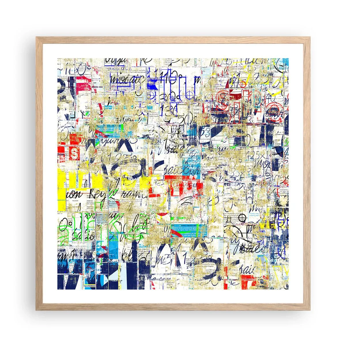 Poster in light oak frame - Feast for the Eyes - 60x60 cm