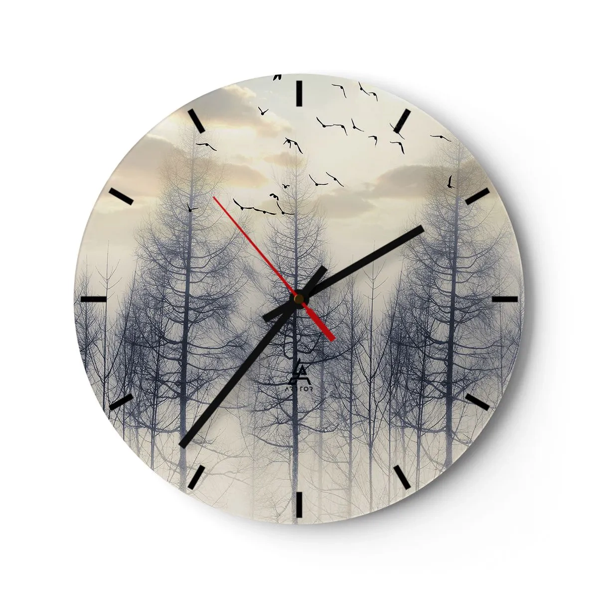 Wall clock - Clock on glass - Spirits of the Forest - 40x40 cm