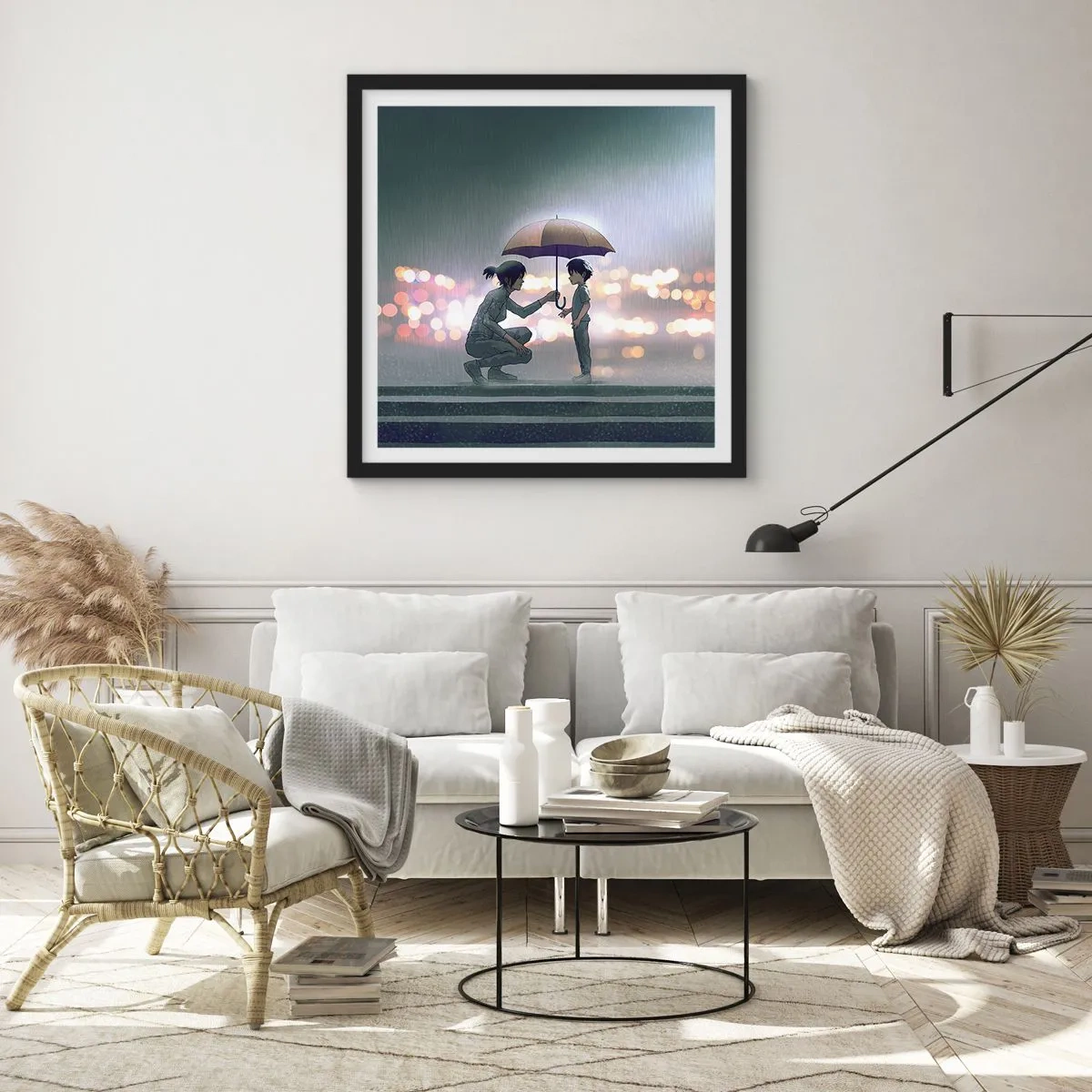 Poster in black frame - And Everything Is All Right - 50x50 cm