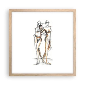 Poster in light oak frame - Study of Grace - 40x40 cm