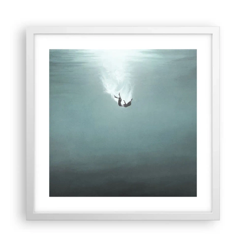 Poster in white frmae - In the Arms of the Ocean - 40x40 cm