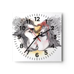 Wall clock - Clock on glass - World Does Not Exist - 30x30 cm