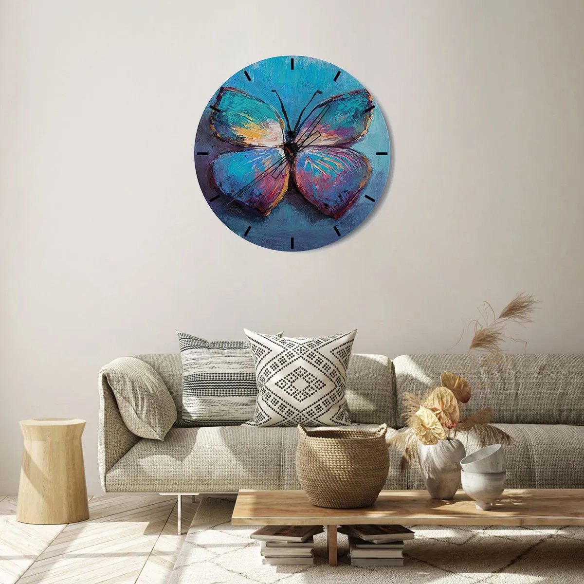 Wall clock - Clock on glass - In Full Splendour - 40x40 cm