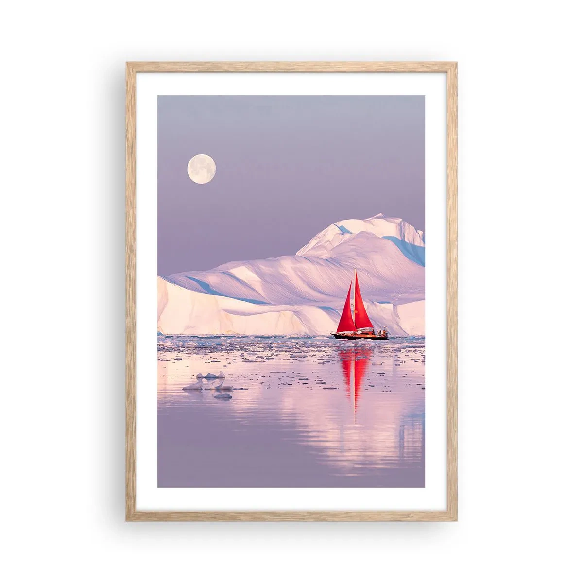 Poster in light oak frame - Heat of the Sail, Cold of the Ice - 50x70 cm