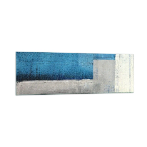 Glass picture - Poetic Composition of Blue and Grey - 160x50 cm