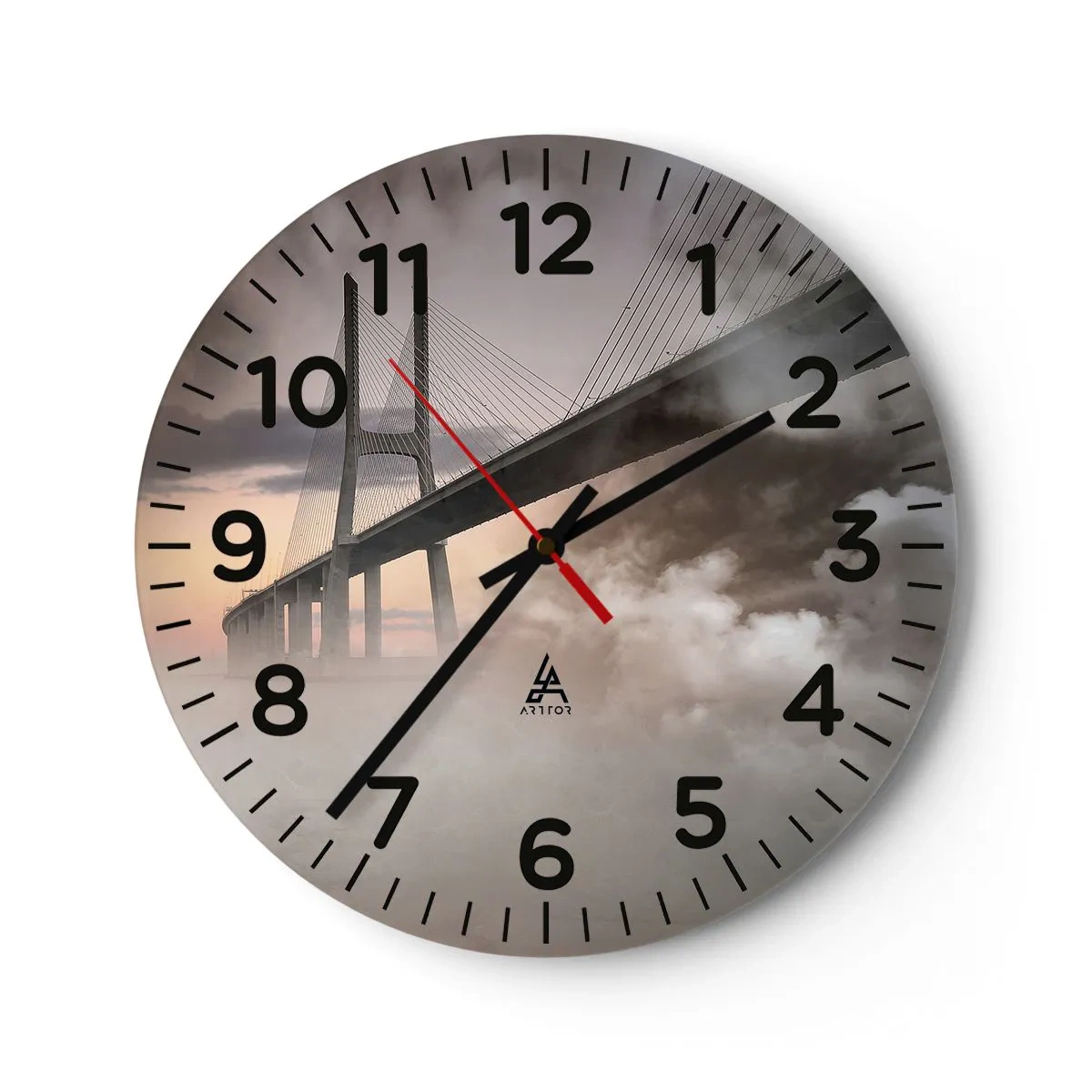 Wall clock - Clock on glass - By the River that Doesn't Exist - 30x30 cm