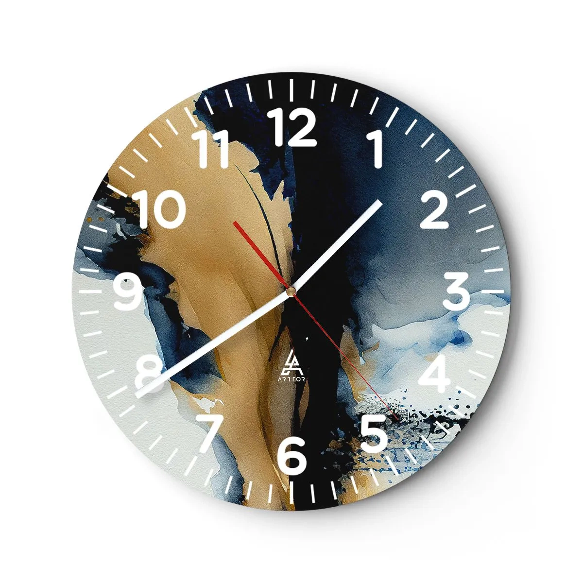 Wall clock - Clock on glass - Behind the Curtain - 40x40 cm