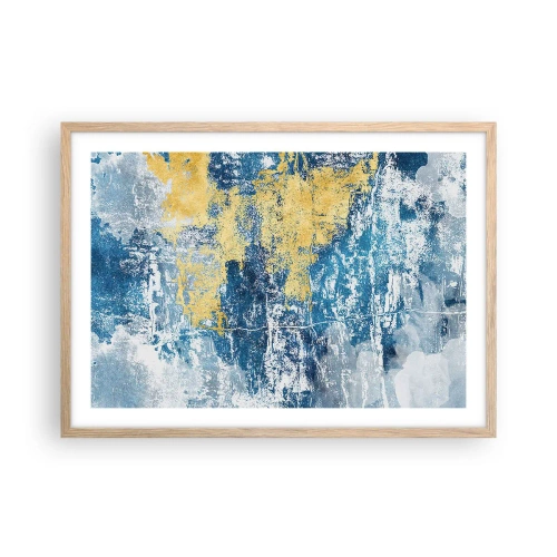 Poster in light oak frame - Abstract Full of Optimism - 70x50 cm