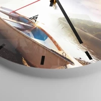 Clock face with lines