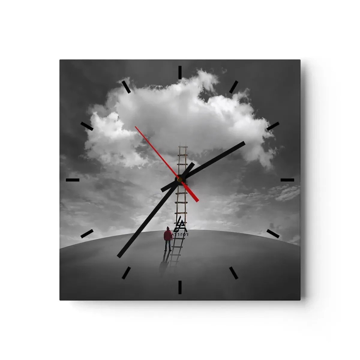 Wall clock - Clock on glass - Everything Is Poissible - 40x40 cm