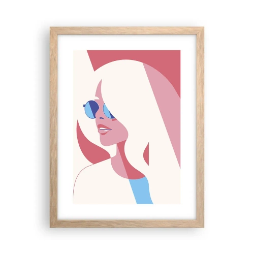 Poster in light oak frame - She Was a Blonde Girl… - 30x40 cm