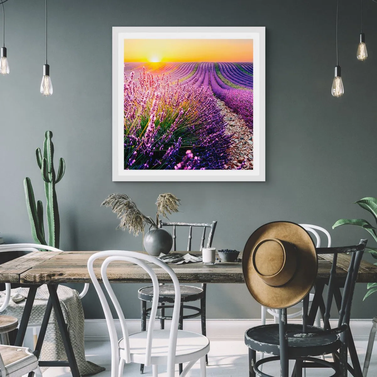 Poster in white frmae - Fragrant Field - 60x60 cm