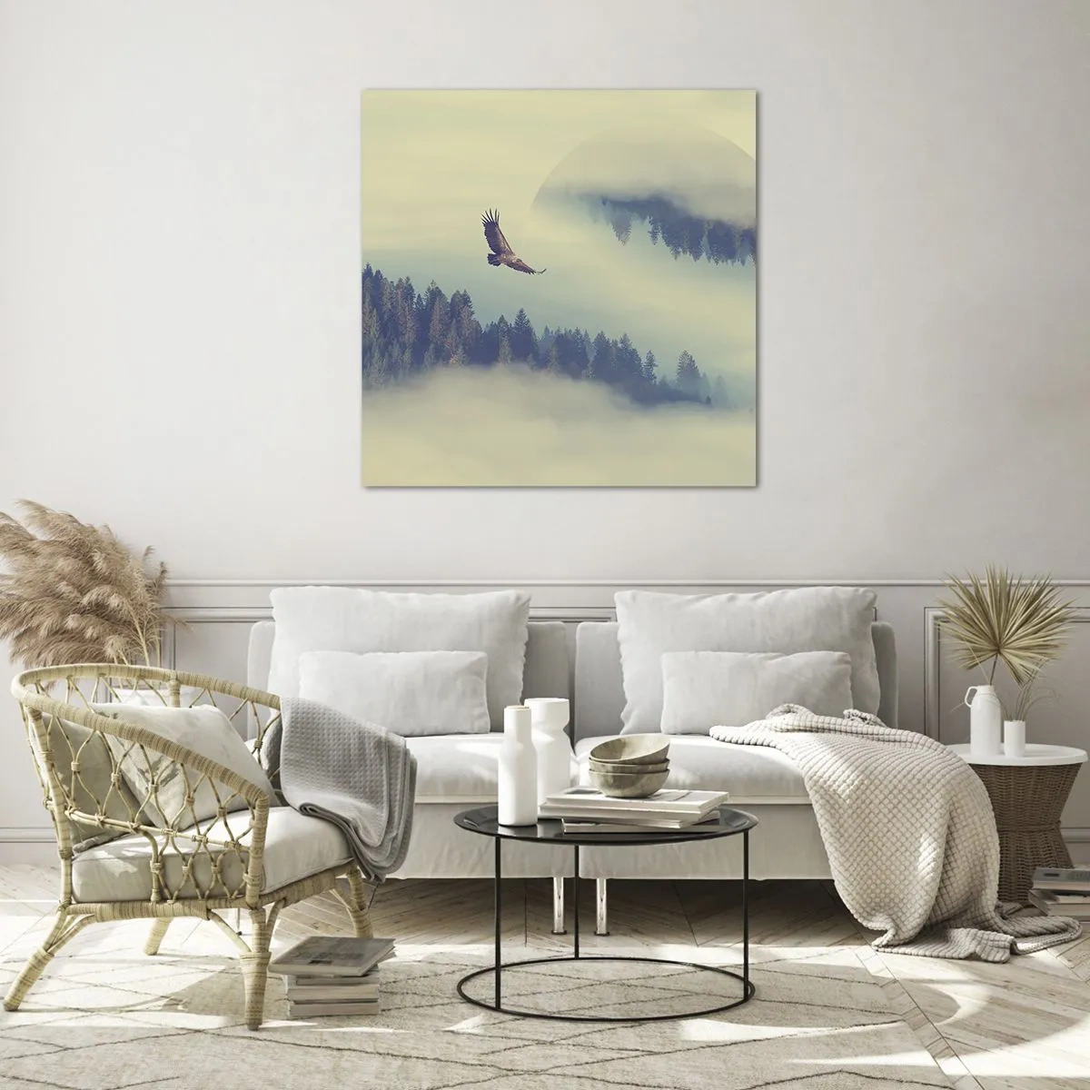 Glass picture - Flying Eagle  - 50x50 cm