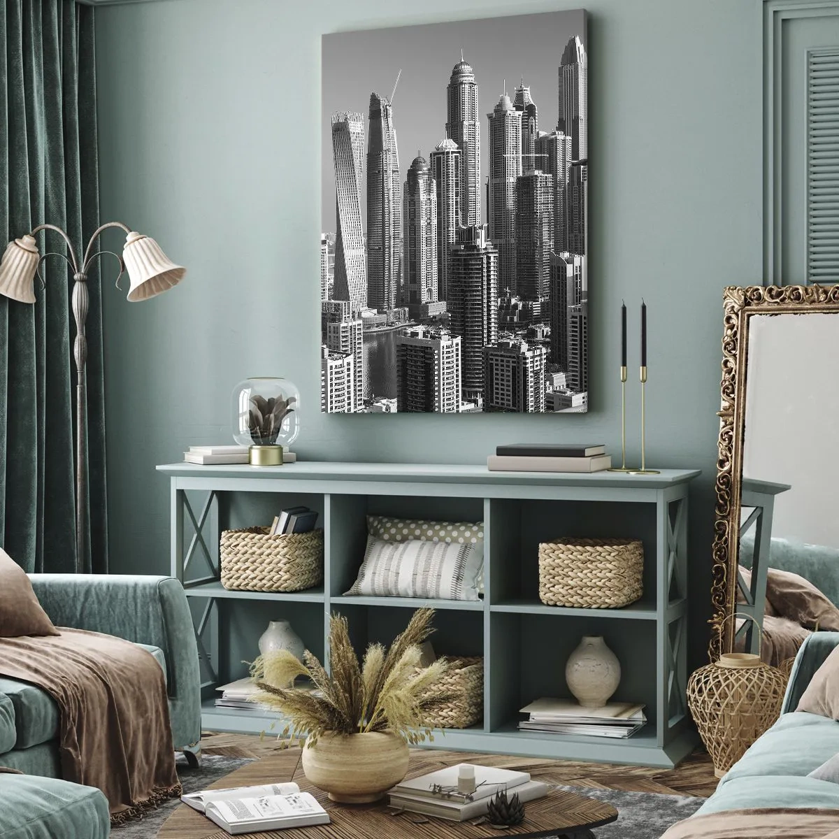 Canvas picture - City over a Desert - 50x70 cm