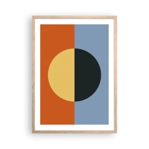Poster in light oak frame - Composition of Warm and Cool - 50x70 cm