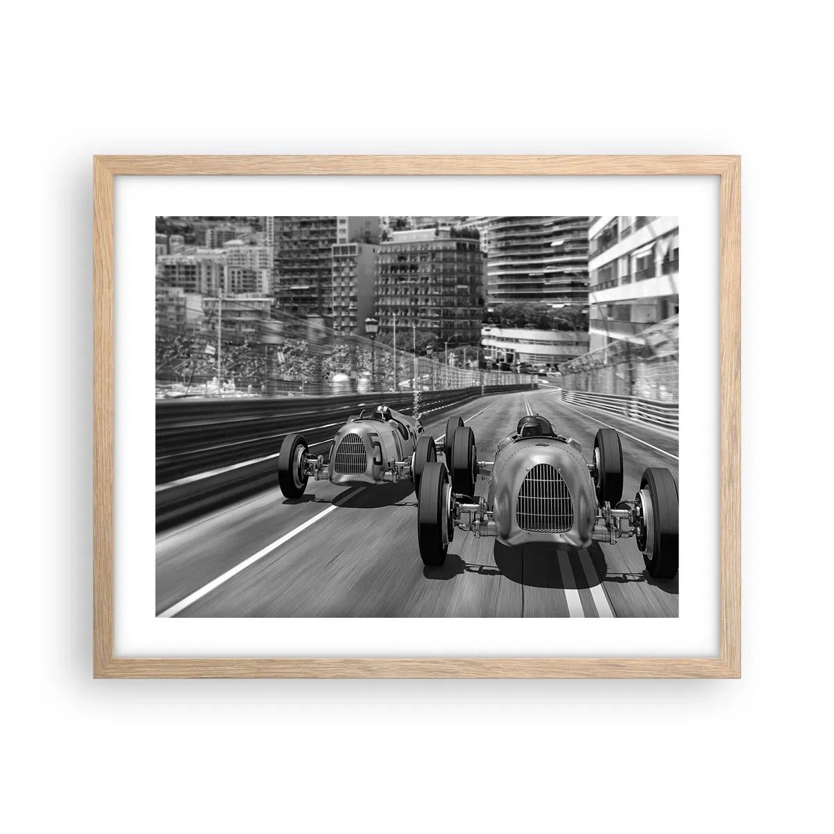 Poster in light oak frame - Long Time Ago in Monte Carlo - 50x40 cm